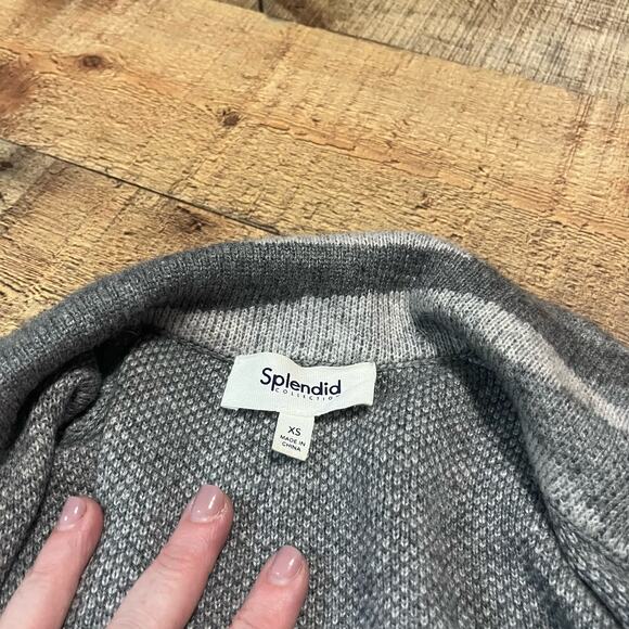 Splendid Collection Wool Cashmere Blend Gray Camo Double Breast Sweater Sz XS - Picture 5 of 5